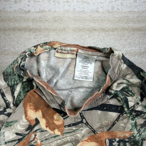 Vintage Fusion 3D Hunting Camo Shirt Cotton Long Sleeve Woodland 90s - Picture 3 of 3
